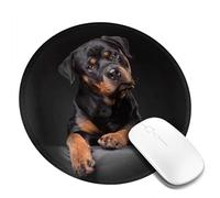 LfearTesa Rottweiler Loving Confident And Loyal,8 in Round Mouse Pad, Waterproof Non-Slip Rubber Base Mouse Pad