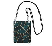 LfearTesa Small Crossbody Purse Cell Phone Wallet Purses Should Bag Crossbody Bag,Abstract Nature Emerald Green,Black