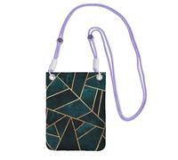 LfearTesa Small Crossbody Purse Cell Phone Wallet Purses Should Bag Crossbody Bag,Abstract Nature Emerald Green,Purple