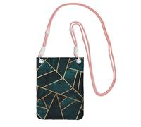 LfearTesa Small Crossbody Purse Cell Phone Wallet Purses Should Bag Crossbody Bag,Abstract Nature Emerald Green,Pink