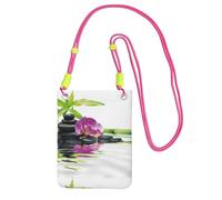 LfearTesa Small Crossbody Purse Cell Phone Wallet Purses Should Bag Crossbody Bag,Asian Wellness With Zen Massage Stones Purple Orchid,Fuchusia