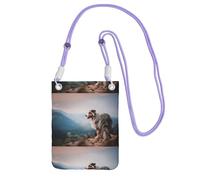 LfearTesa Small Crossbody Purse Cell Phone Wallet Purses Should Bag Crossbody Bag,Australian Shepherd Mountains Aussie Pets Dogs,Purple