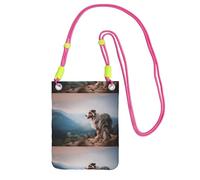 LfearTesa Small Crossbody Purse Cell Phone Wallet Purses Should Bag Crossbody Bag,Australian Shepherd Mountains Aussie Pets Dogs,Fuchusia