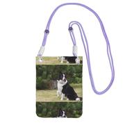 LfearTesa Small Crossbody Purse Cell Phone Wallet Purses Should Bag Crossbody Bag,Bad Dog Border Collie,Purple