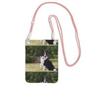 LfearTesa Small Crossbody Purse Cell Phone Wallet Purses Should Bag Crossbody Bag,Bad Dog Border Collie,Pink