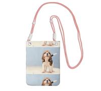 LfearTesa Small Crossbody Purse Cell Phone Wallet Purses Should Bag Crossbody Bag,Beagle Puppy,Pink