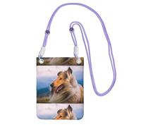 LfearTesa Small Crossbody Purse Cell Phone Wallet Purses Should Bag Crossbody Bag,Beautiful Rough Collie,Purple