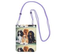 LfearTesa Small Crossbody Purse Cell Phone Wallet Purses Should Bag Crossbody Bag,Black Golden Cavalier King Charles Spaniel,Purple
