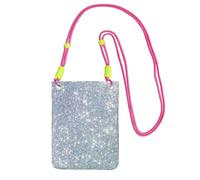 LfearTesa Small Crossbody Purse Cell Phone Wallet Purses Should Bag Crossbody Bag,Bling Silver Printed Glitter,Fuchusia