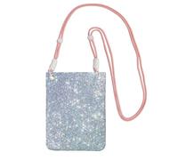 LfearTesa Small Crossbody Purse Cell Phone Wallet Purses Should Bag Crossbody Bag,Bling Silver Printed Glitter,Pink