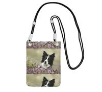 LfearTesa Small Crossbody Purse Cell Phone Wallet Purses Should Bag Crossbody Bag,Border Collie Lawn Black Border Collie Pets,Black