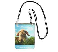 LfearTesa Small Crossbody Purse Cell Phone Wallet Purses Should Bag Crossbody Bag,Bunny On The Grass,Black