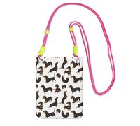 LfearTesa Small Crossbody Purse Cell Phone Wallet Purses Should Bag Crossbody Bag,Cartoon Dachshund,Fuchusia