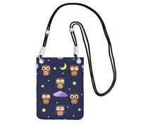 LfearTesa Small Crossbody Purse Cell Phone Wallet Purses Should Bag Crossbody Bag,Cartoon Owl Pattern,Black