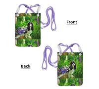 LfearTesa Small Crossbody Purse Cell Phone Wallet Purses Should Bag Crossbody Bag,Cavalier King Charles Spaniel Dog Lupin Flowers,Purple