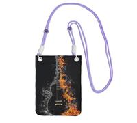 LfearTesa Small Crossbody Purse Cell Phone Wallet Purses Should Bag Crossbody Bag,Cold Acoustic Guitar On Fire,Purple