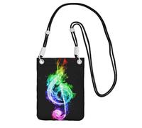 LfearTesa Small Crossbody Purse Cell Phone Wallet Purses Should Bag Crossbody Bag,Colorful Fire Music Note,Black
