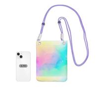 LfearTesa Small Crossbody Purse Cell Phone Wallet Purses Should Bag Crossbody Bag,Colorful Pastel Drawing Paper Rainbow,Purple