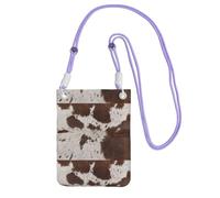 LfearTesa Small Crossbody Purse Cell Phone Wallet Purses Should Bag Crossbody Bag,Cow Cowhide Print,Purple