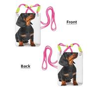 LfearTesa Small Crossbody Purse Cell Phone Wallet Purses Should Bag Crossbody Bag,Cute Dachshund Puppy Sits,Fuchusia
