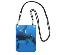 LfearTesa Small Crossbody Purse Cell Phone Wallet Purses Should Bag Crossbody Bag,Cute Shark Pattern, Killer Whale Pattern,Black