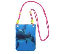 LfearTesa Small Crossbody Purse Cell Phone Wallet Purses Should Bag Crossbody Bag,Cute Shark Pattern, Killer Whale Pattern,Fuchusia