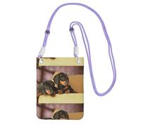 LfearTesa Small Crossbody Purse Cell Phone Wallet Purses Should Bag Crossbody Bag,Cute Two Dachshund Dog Print,Purple