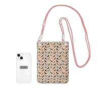 LfearTesa Small Crossbody Purse Cell Phone Wallet Purses Should Bag Crossbody Bag,Dachshund Floral Vintage Flowers Doxie Doxie Dachshunds Cute,Pink