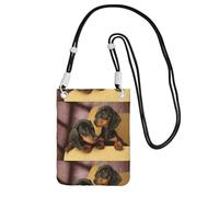 LfearTesa Small Crossbody Purse Cell Phone Wallet Purses Should Bag Crossbody Bag,Dachshund Puppies Pets Dogs Small Dachshund,Black