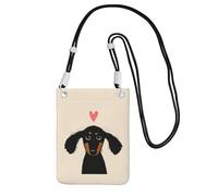 LfearTesa Small Crossbody Purse Cell Phone Wallet Purses Should Bag Crossbody Bag,Dachshund Puppy Love,Black