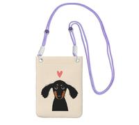 LfearTesa Small Crossbody Purse Cell Phone Wallet Purses Should Bag Crossbody Bag,Dachshund Puppy Love,Purple