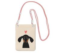 LfearTesa Small Crossbody Purse Cell Phone Wallet Purses Should Bag Crossbody Bag,Dachshund Puppy Love,Pink