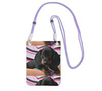 LfearTesa Small Crossbody Purse Cell Phone Wallet Purses Should Bag Crossbody Bag,Dachshund Puppy Pet Canine,Purple