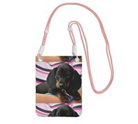 LfearTesa Small Crossbody Purse Cell Phone Wallet Purses Should Bag Crossbody Bag,Dachshund Puppy Pet Canine,Pink
