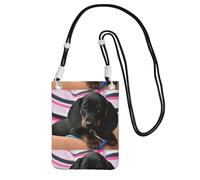 LfearTesa Small Crossbody Purse Cell Phone Wallet Purses Should Bag Crossbody Bag,Dachshund Puppy Pet Canine,Black