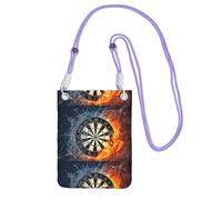 LfearTesa Small Crossbody Purse Cell Phone Wallet Purses Should Bag Crossbody Bag,Dart Board Target Ice Fire,Purple