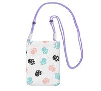 LfearTesa Small Crossbody Purse Cell Phone Wallet Purses Should Bag Crossbody Bag,Dog Paw Print,Purple