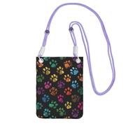 LfearTesa Small Crossbody Purse Cell Phone Wallet Purses Should Bag Crossbody Bag,Doodle Paw Print Cat Dog Black,Purple
