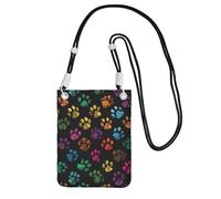 LfearTesa Small Crossbody Purse Cell Phone Wallet Purses Should Bag Crossbody Bag,Doodle Paw Print Cat Dog Black,Black