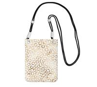 LfearTesa Small Crossbody Purse Cell Phone Wallet Purses Should Bag Crossbody Bag,Elegant Gold White Leopard Cheetah,Black