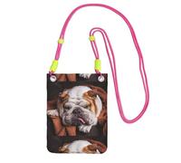 LfearTesa Small Crossbody Purse Cell Phone Wallet Purses Should Bag Crossbody Bag,English Bulldogs Muzzle Pets Sleeping Dogs,Fuchusia