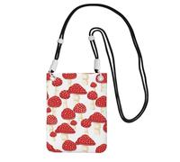 LfearTesa Small Crossbody Purse Cell Phone Wallet Purses Should Bag Crossbody Bag,Fly Agaric Red Mushrooms Pattern,Black