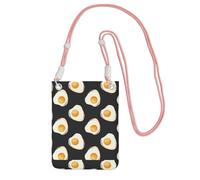 LfearTesa Small Crossbody Purse Cell Phone Wallet Purses Should Bag Crossbody Bag,Food Fried Eggs Dark,Pink