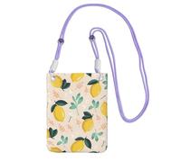 LfearTesa Small Crossbody Purse Cell Phone Wallet Purses Should Bag Crossbody Bag,Fresh Yellow Lemons Summer Fruits,Purple