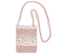 LfearTesa Small Crossbody Purse Cell Phone Wallet Purses Should Bag Crossbody Bag,Glitter Rose Gold Leopard Print,Pink