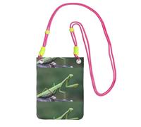 LfearTesa Small Crossbody Purse Cell Phone Wallet Purses Should Bag Crossbody Bag,Green Praying-Mantis,Fuchusia