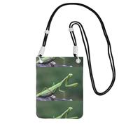 LfearTesa Small Crossbody Purse Cell Phone Wallet Purses Should Bag Crossbody Bag,Green Praying-Mantis,Black