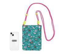 LfearTesa Small Crossbody Purse Cell Phone Wallet Purses Should Bag Crossbody Bag,Horse Pattern Floral Print Little Girls Room Horses,Fuchusia