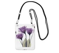LfearTesa Small Crossbody Purse Cell Phone Wallet Purses Should Bag Crossbody Bag,Lavender Purple Hope Flowers,Black
