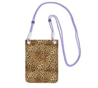 LfearTesa Small Crossbody Purse Cell Phone Wallet Purses Should Bag Crossbody Bag,Leopard Animal Print,Purple
